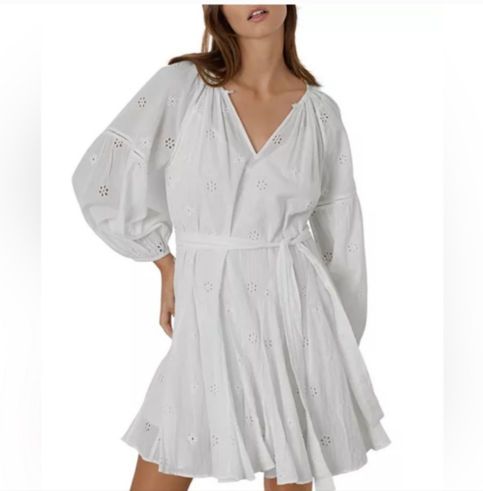 Velvet By Graham And Spencer White Cotton Gracie Dress